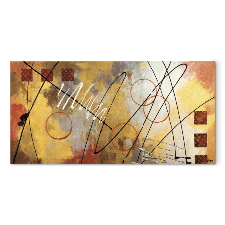 Canvas Warm Thoughts - Abstraction of Hand-Painted Geometric Figures 98167