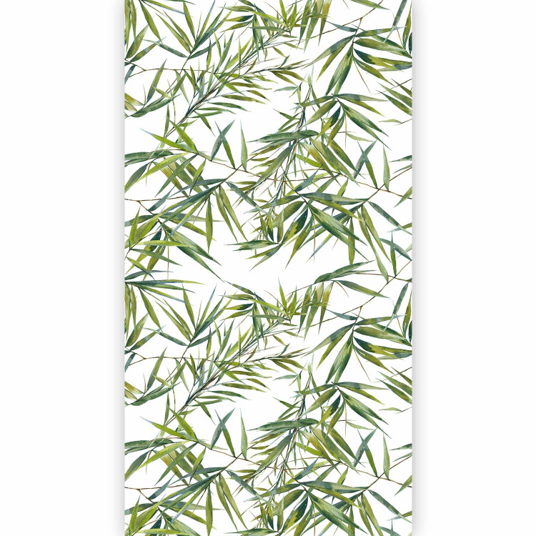 Photo Wallpaper Bamboo thicket - dense composition of tropical leaves on white background 113777 additionalImage 1