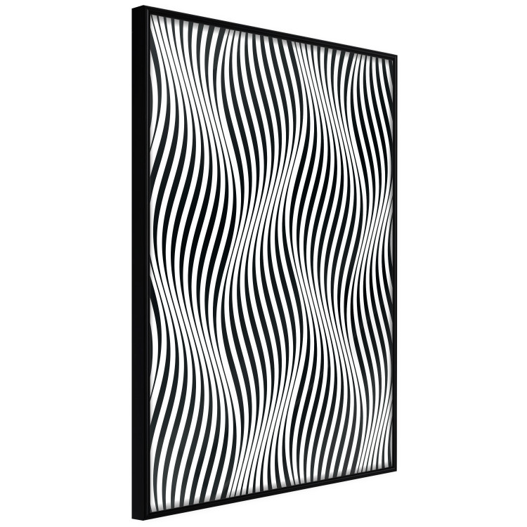 Poster Optical art - black and white composition with waves creating a 3D illusion 115077 additionalImage 10