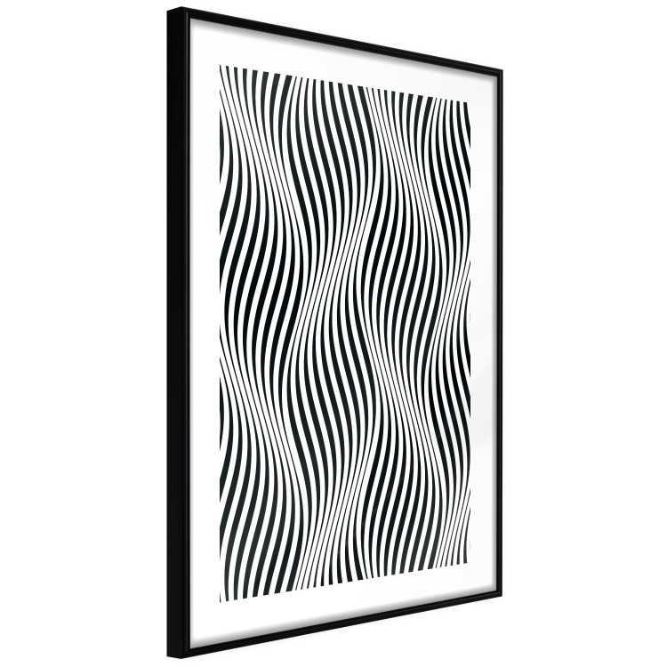 Poster Optical art - black and white composition with waves creating a 3D illusion 115077 additionalImage 11