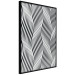 Poster Optical art - black and white composition with waves creating a 3D illusion 115077 additionalThumb 12
