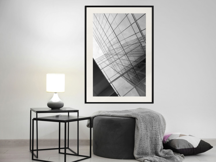 Poster Glass Skyscraper - black and white composition with modern architecture 116677 additionalImage 22