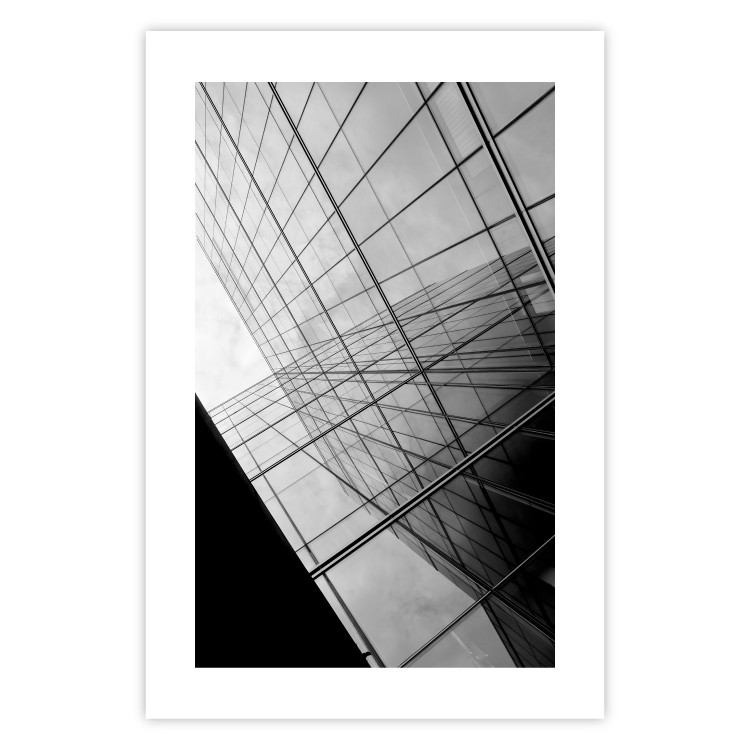 Poster Glass Skyscraper - black and white composition with modern architecture 116677 additionalImage 19