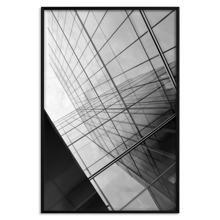 Poster Glass Skyscraper - black and white composition with modern architecture 116677 additionalImage 18