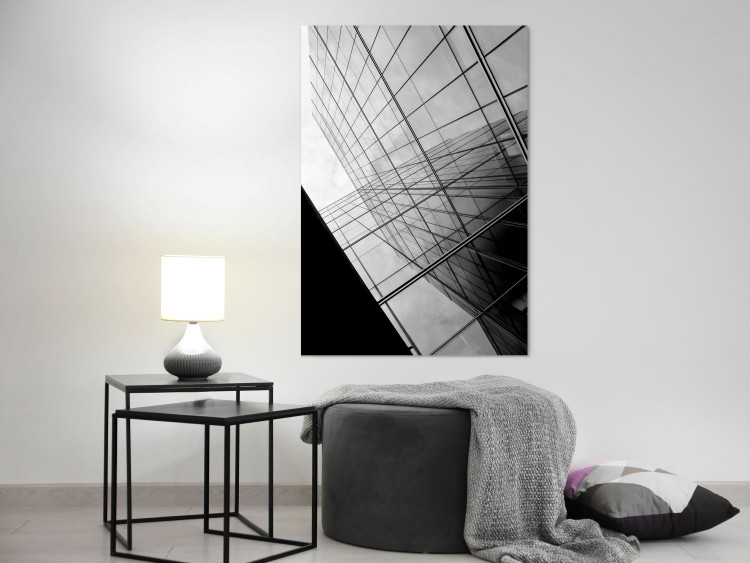 Poster Glass Skyscraper - black and white composition with modern architecture 116677 additionalImage 17
