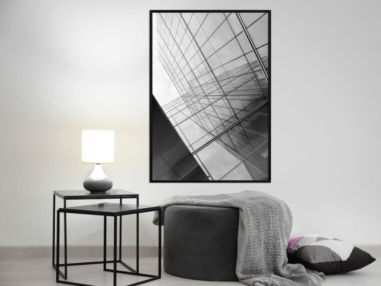 Poster Glass Skyscraper - black and white composition with modern architecture 116677 additionalImage 5