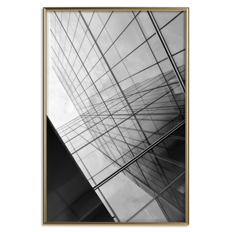 Poster Glass Skyscraper - black and white composition with modern architecture 116677 additionalImage 20