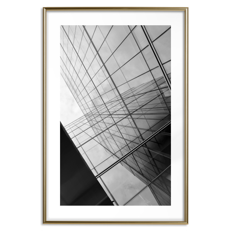 Poster Glass Skyscraper - black and white composition with modern architecture 116677 additionalImage 16