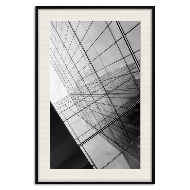 Poster Glass Skyscraper - black and white composition with modern architecture 116677 additionalImage 18