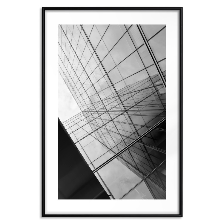 Poster Glass Skyscraper - black and white composition with modern architecture 116677 additionalImage 15