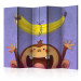 Room Separator Bananana II - funny monkey trying to take a yellow banana on a string 117377