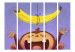 Room Separator Bananana II - funny monkey trying to take a yellow banana on a string 117377 additionalThumb 3