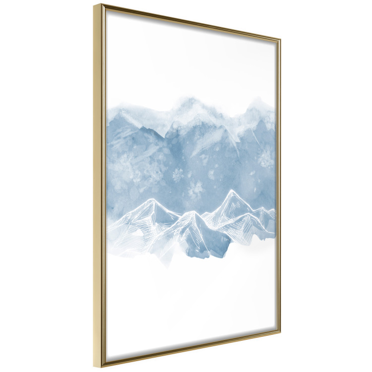 Poster Icy Land - winter landscape of snowy mountains on a uniform background 117777 additionalImage 12