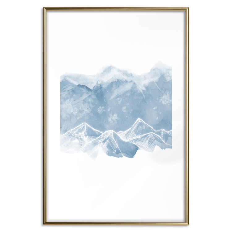 Poster Icy Land - winter landscape of snowy mountains on a uniform background 117777 additionalImage 14