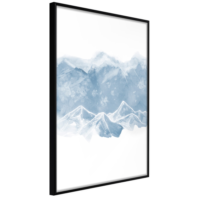 Poster Icy Land - winter landscape of snowy mountains on a uniform background 117777 additionalImage 10