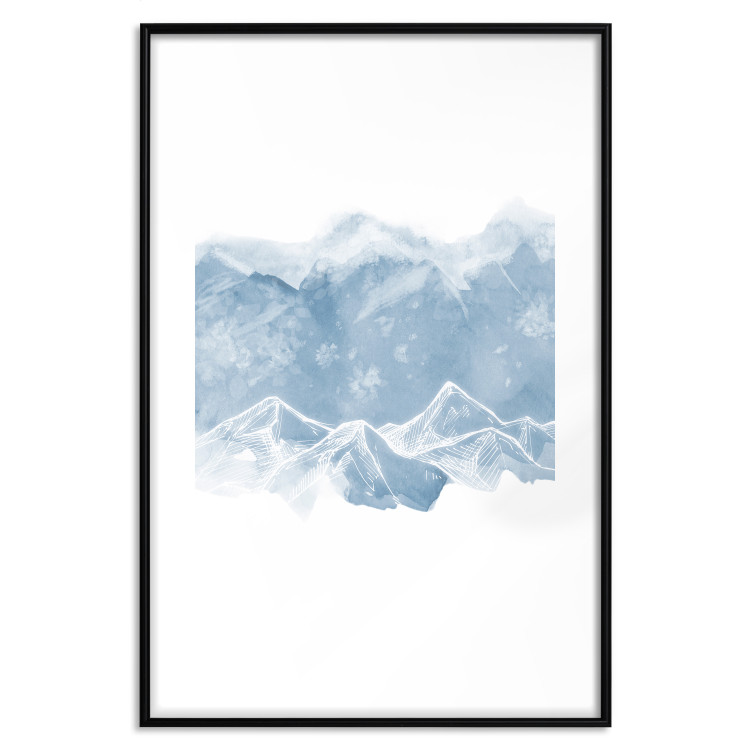 Poster Icy Land - winter landscape of snowy mountains on a uniform background 117777 additionalImage 15