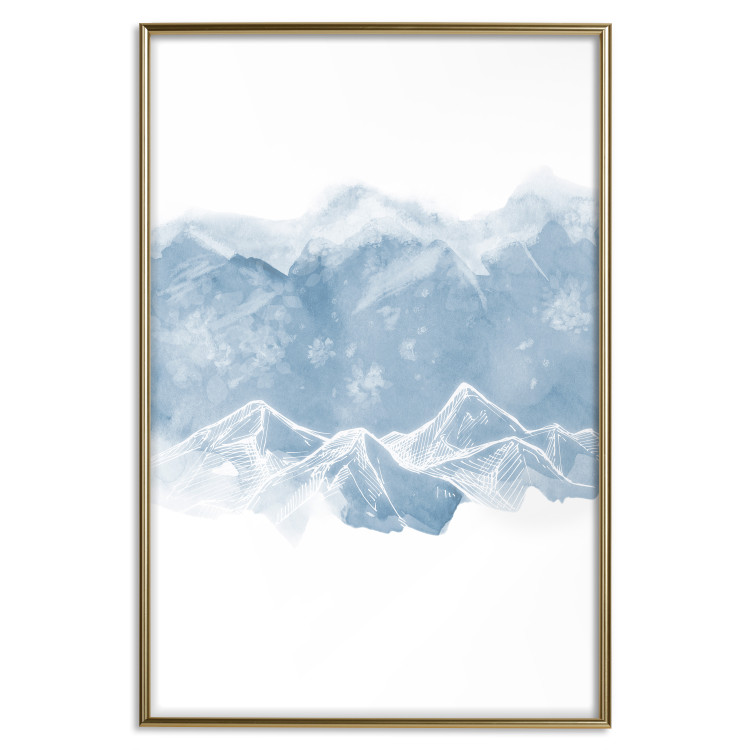 Poster Icy Land - winter landscape of snowy mountains on a uniform background 117777 additionalImage 16