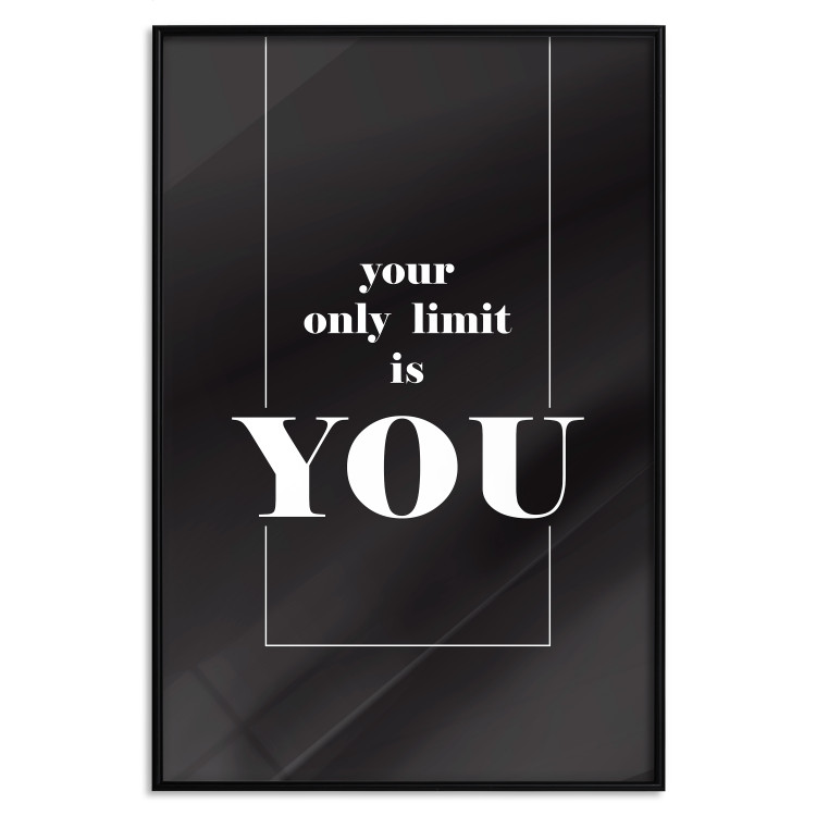 Wall Poster Your Only Limit is You - black and white composition with English texts 117877 additionalImage 18