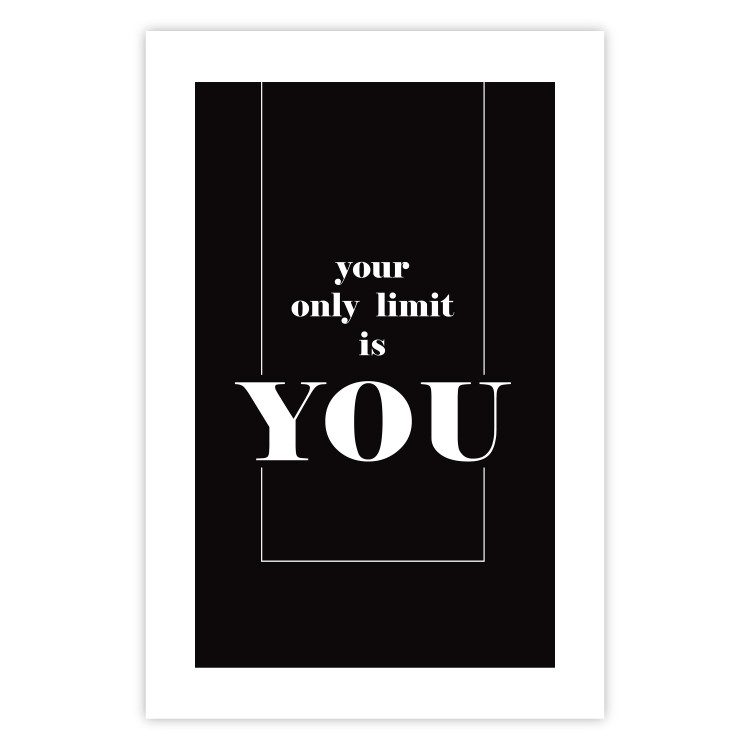 Wall Poster Your Only Limit is You - black and white composition with English texts 117877 additionalImage 19
