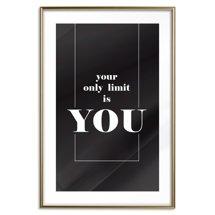 Wall Poster Your Only Limit is You - black and white composition with English texts 117877 additionalImage 14