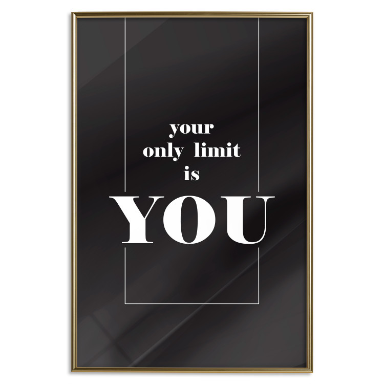 Wall Poster Your Only Limit is You - black and white composition with English texts 117877 additionalImage 16