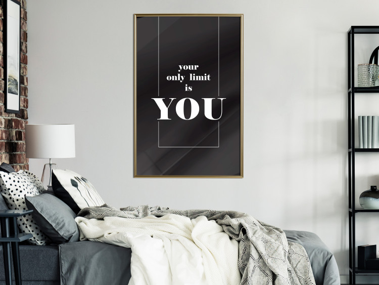 Wall Poster Your Only Limit is You - black and white composition with English texts 117877 additionalImage 5