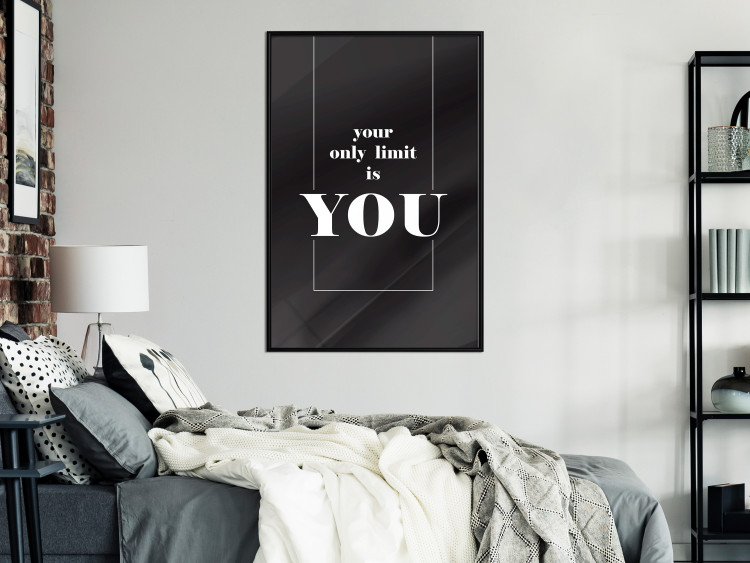 Wall Poster Your Only Limit is You - black and white composition with English texts 117877 additionalImage 3