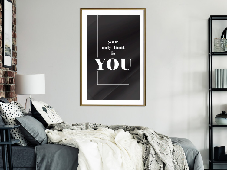 Wall Poster Your Only Limit is You - black and white composition with English texts 117877 additionalImage 13