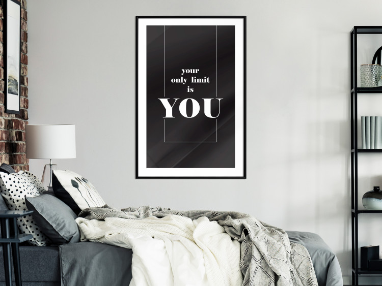 Wall Poster Your Only Limit is You - black and white composition with English texts 117877 additionalImage 4
