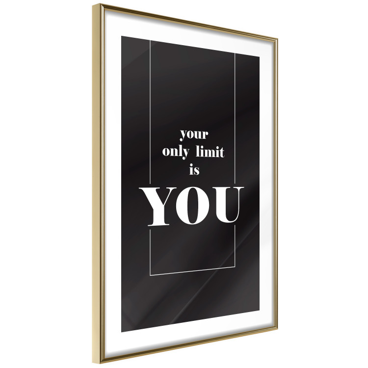 Wall Poster Your Only Limit is You - black and white composition with English texts 117877 additionalImage 6