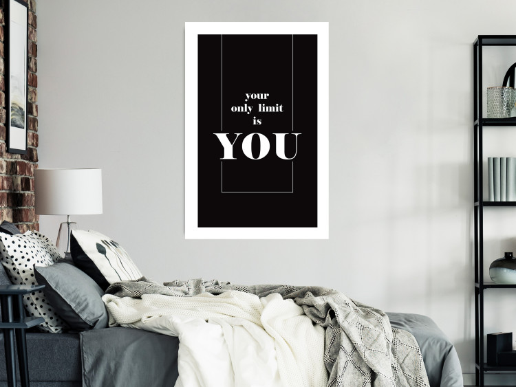 Wall Poster Your Only Limit is You - black and white composition with English texts 117877 additionalImage 2