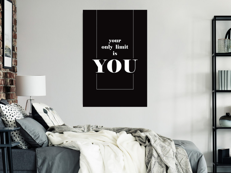 Wall Poster Your Only Limit is You - black and white composition with English texts 117877 additionalImage 17