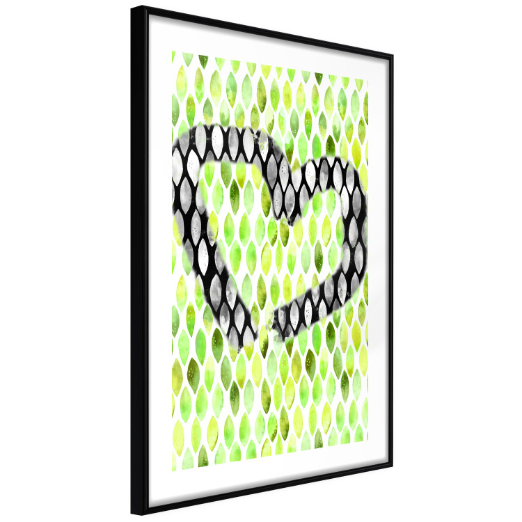 Wall Poster Spring Sign - composition with a painted watercolor green pattern and a heart 118277 additionalImage 11