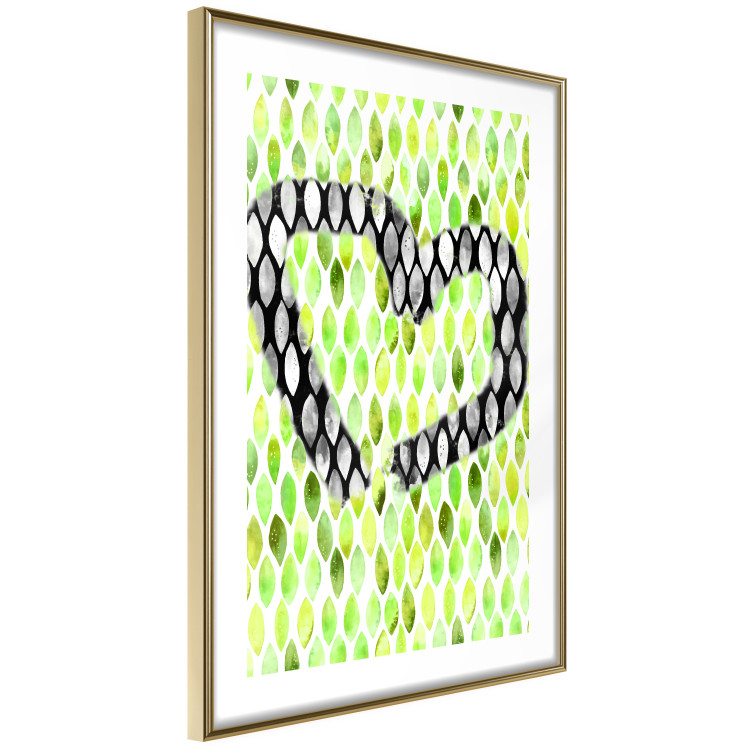 Wall Poster Spring Sign - composition with a painted watercolor green pattern and a heart 118277 additionalImage 6