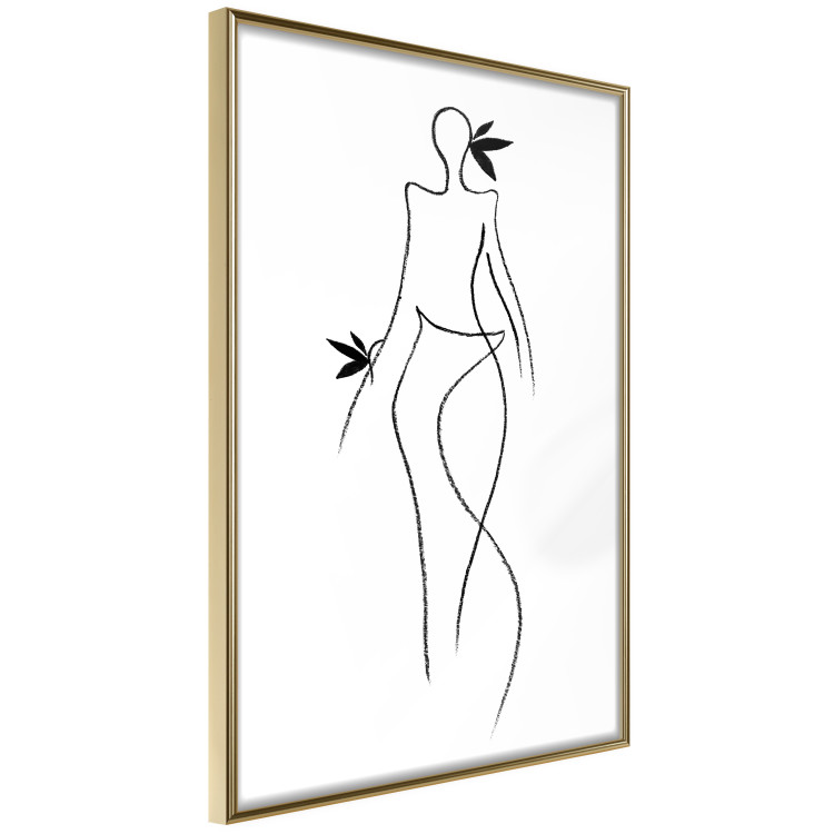 Wall Poster Exotic Dance - black and white simple line art with a woman's silhouette 119277 additionalImage 2