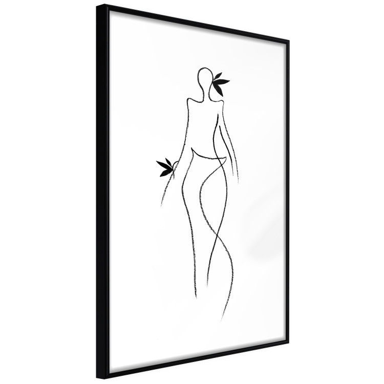 Wall Poster Exotic Dance - black and white simple line art with a woman's silhouette 119277 additionalImage 3