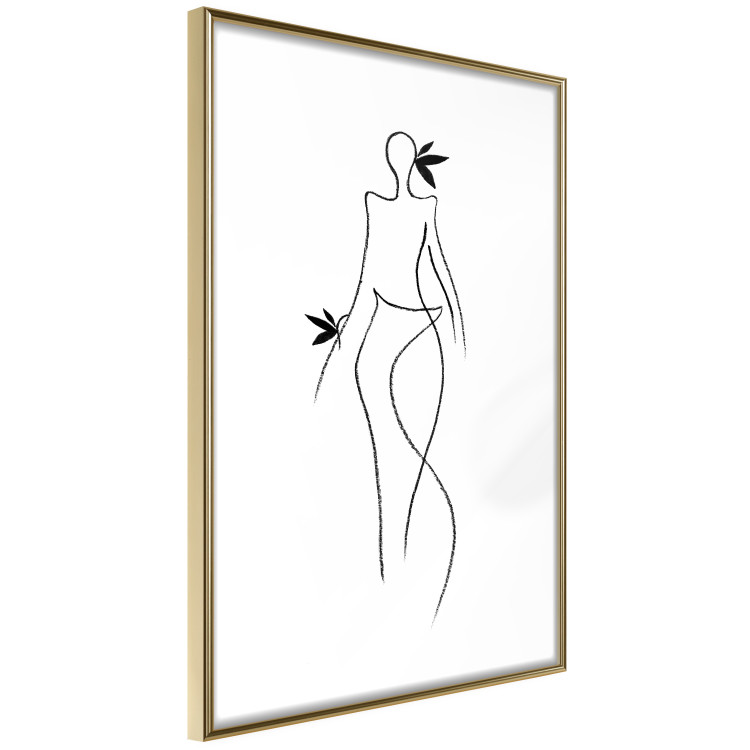 Wall Poster Exotic Dance - black and white simple line art with a woman's silhouette 119277 additionalImage 5