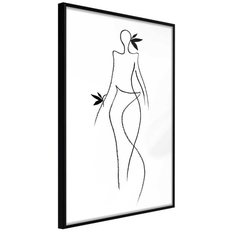 Wall Poster Exotic Dance - black and white simple line art with a woman's silhouette 119277 additionalImage 7