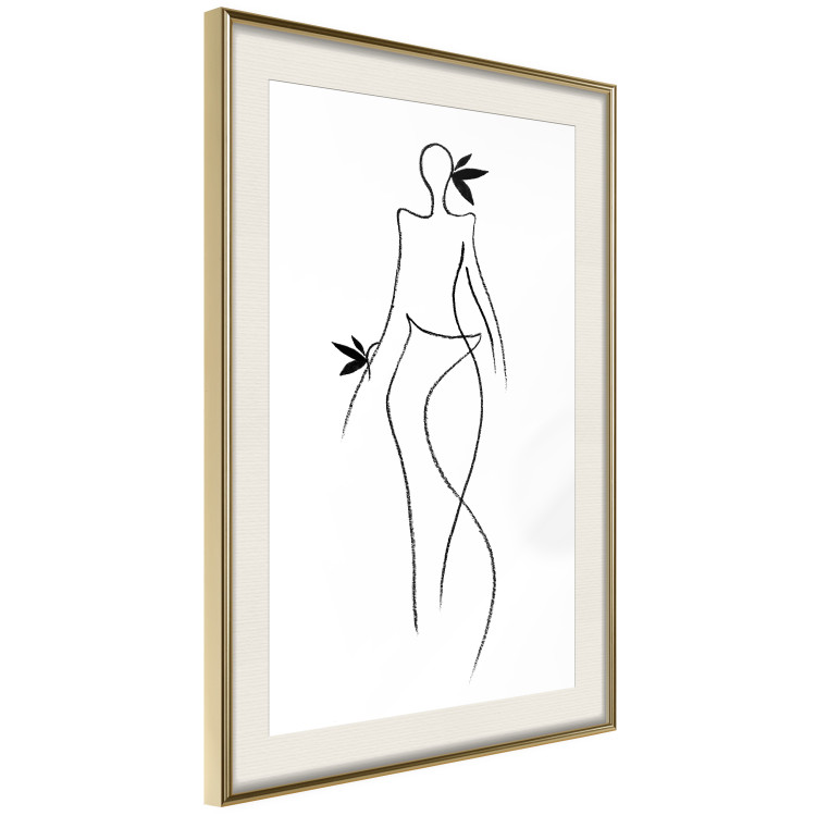 Wall Poster Exotic Dance - black and white simple line art with a woman's silhouette 119277 additionalImage 13