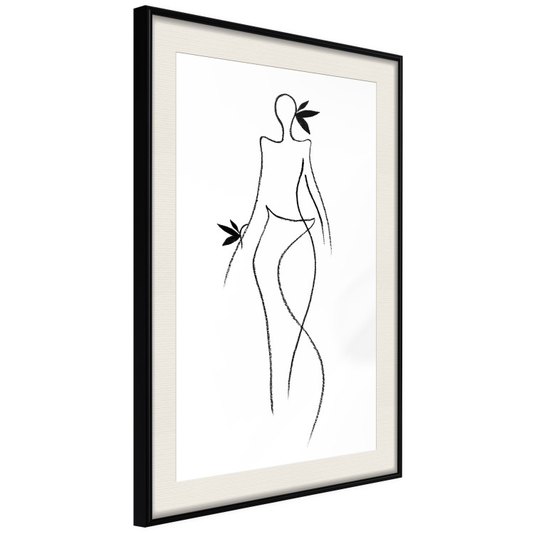 Wall Poster Exotic Dance - black and white simple line art with a woman's silhouette 119277 additionalImage 4