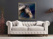Poster Dappled Majesty - composition with a portrait of a brown horse on a black background 121977 additionalThumb 9