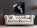 Poster Dappled Majesty - composition with a portrait of a brown horse on a black background 121977 additionalThumb 23