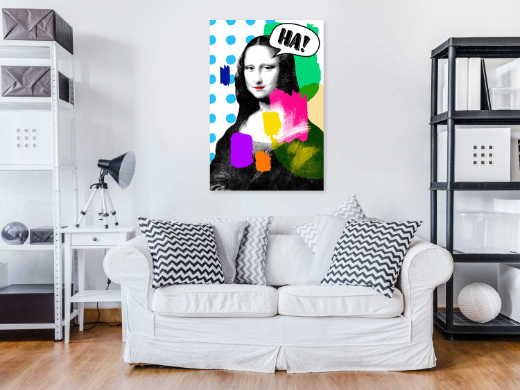 Canvas Woman in Pop Art (1-part) - Modernist Portrait of Mona Lisa 122377 additionalImage 3