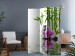Room Divider Water Garden - stones and pink flower against a bamboo background in a Zen motif 122677 additionalThumb 4