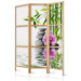 Room Divider Water Garden - stones and pink flower against a bamboo background in a Zen motif 122677 additionalThumb 5