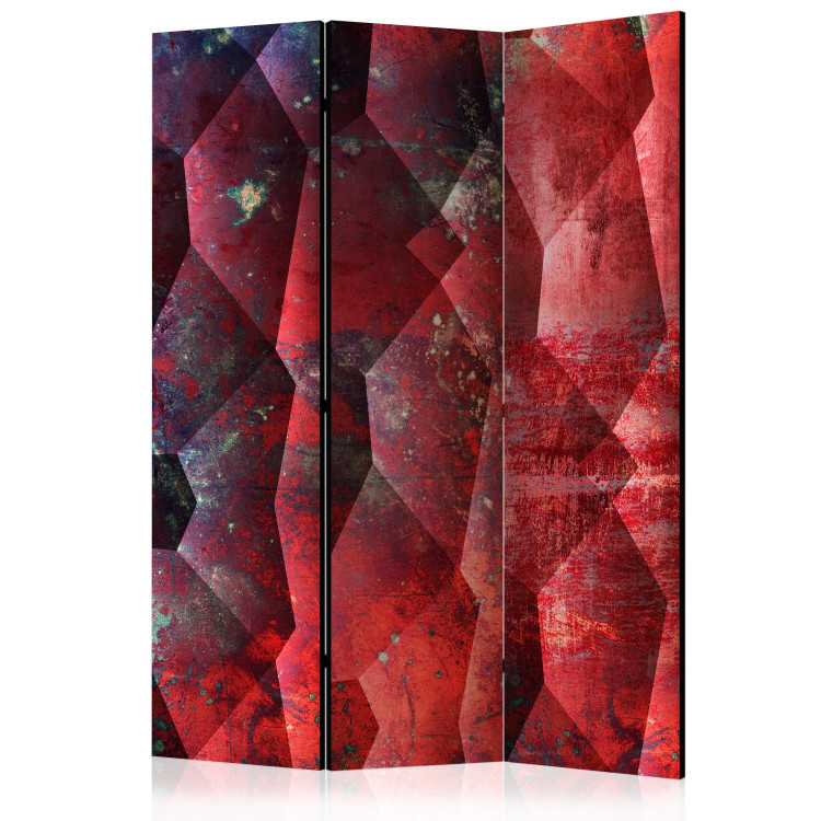 Room Divider Screen Purple Relief - red geometric texture in an abstract style 122977