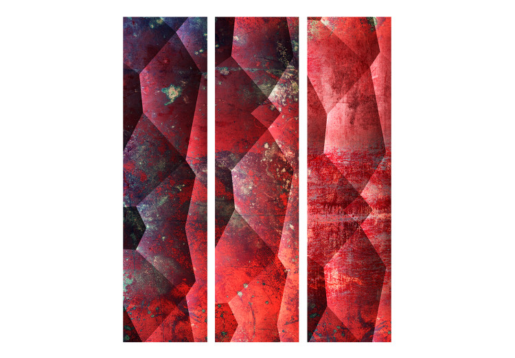 Room Divider Screen Purple Relief - red geometric texture in an abstract style 122977 additionalImage 3
