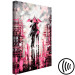 Canvas Art Print Walk under a pink umbrella - abstract landscape with silhouettes 123077 additionalThumb 6