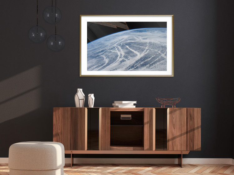 Wall Poster Restless Clouds - planet Earth landscape against backdrop of clouds and space 123177 additionalImage 13