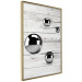 Poster Perfect Balance - abstract metal balls on a wooden background 125177 additionalThumb 12